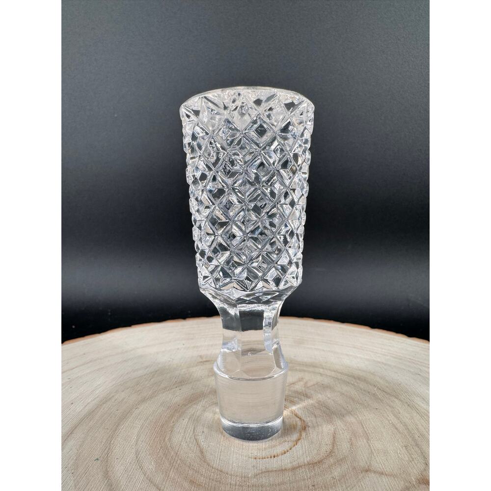 Vintage Italian Crystal Decanter Stopper Diamond Cut Replacement Barware
